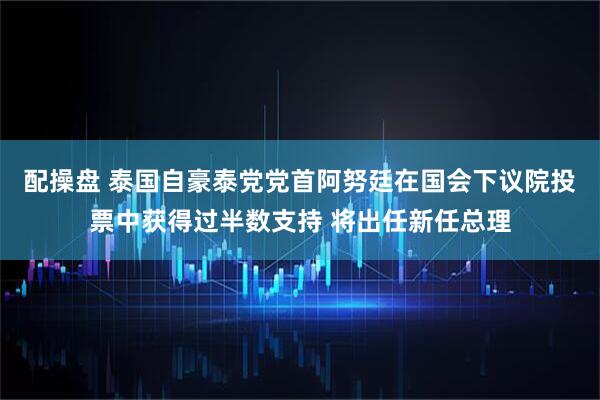 配操盘 泰国自豪泰党党首阿努廷在国会下议院投票中获得过半数支持 将出任新任总理